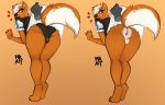  anthro anus balls blue_eyes bulge butt canid canine canis clothed clothing crossdressing dress ethiopian_wolf maid_uniform male mammal maxraiden panties presenting raised_tail solo sprrigs submissive underwear uniform upskirt wolf 