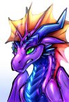  2019 digital_media_(artwork) dragon feral green_eyes headshot_portrait hi_res hons oksara portrait scalie simple_background solo spines western_dragon white_background 