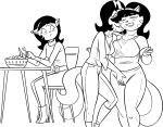  2019 5_fingers anthro anthro_on_anthro black_hair blush boots breasts camel_toe cleavage clothed clothing crotch_grab daughter digital_media_(artwork) domestic_cat duo_focus eyes_closed felid feline felis female female/female footwear fur grope group hair incest katty_katswell kitty_katswell mammal monochrome mother mother_and_daughter mrs._katswell nickelodeon open_mouth pants parent redout shirt sitting smile standing t.u.f.f._puppy topwear 