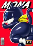  2019 anthro atlus big_butt blue_eyes butt comic felid feline hi_res male mammal mask megami_tensei morgana_(persona) persona short_stack smaller_version_at_source solo sqoon sssonic2 video_games 
