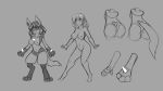  &lt;3 16:9 4k absurd_res anthro areola big_breasts blush breasts butt chest_tuft female grey_background hair hi_res human looking_at_viewer lucario mammal model_sheet monochrome nintendo nipples nude pok&eacute;mon pok&eacute;mon_(species) pussy simple_background smile solo spikes standing tuft video_games watsup 