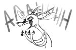  2019 ambiguous_gender angry antelope anthro bovid clothed clothing english_text facial_markings fuel_(artist) fuel_(character) gazelle greyscale horn mammal markings monochrome open_mouth reaction_image simple_background solo text white_background yelling 