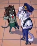  2019 anthro backpack clothing domestic_cat felid feline felis female hair hat headgear headwear male mammal my_hero_academia school_uniform student thelivingtrashcan uniform 