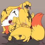  1:1 2019 anus blush clitoris clothed clothed_feral clothing dipstick_tail eyes_closed female fennekin feral fuf fur gradient_background hi_res inner_ear_fluff multicolored_tail nintendo open_mouth orange_fur panties pok&eacute;mon pok&eacute;mon_(species) pussy pussy_juice rubber simple_background solo tongue tongue_out underwear video_games white_fur yellow_fur 