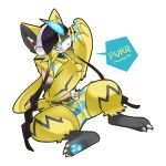  1:1 elesa_(pokemon female fezmangaka fur legendary_pok&eacute;mon nintendo pok&eacute;mon pok&eacute;mon_(species) text transformation video_games yellow_fur zeraora 