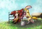  anthro anthro_on_feral avian balls becca_(fennec) bestiality canid canine castration cock_and_ball_torture cum farm female female_on_feral fennec feral fox genital_mutilation genital_torture gryphon hedgar male male/female male_on_anthro mammal marten mustelid musteline paddock penis sueanoi surgery tail_binding tied_tail 
