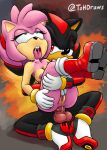  2018 abstract_background ahegao amy_rose anal anal_penetration anthro anthro_on_anthro anus balls black_nose boots breasts clothing colored digital_media_(artwork) duo eulipotyphlan female female_on_top female_penetrated fingering footwear gloves green_eyes hair hairband half-closed_eyes hand_on_butt hedgehog legs_up looking_pleasured male male/female male_penetrating mammal mostly_nude nipples on_top open_mouth orgasm penetration penis pink_hair pussy red_eyes saliva sex shadow_the_hedgehog short_hair signature sitting soft_shading sonic_(series) sr teeth the_other_half tongue tongue_out video_games 