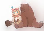  2018 4_toes ambient_butterfly ambient_insect ambiguous_gender animal_humanoid arthropod bare_shoulders biped blue_eyes blush bottomwear bow_tie breasts brown_bear brown_bear_humanoid brown_bottomwear brown_clothing brown_ears brown_eyes brown_fur brown_gloves brown_hair brown_pawpads brown_skirt butterfly claws clothed clothing dot_eyes duo_focus eyebrows fangs female feral fingerless_gloves flexible fully_clothed fur gloves grey_background group hair hair_bow hair_ribbon hindpaw holding_object humanoid iceeye_ena insect japanese kemono_friends kodiak_bear kohima larger_ambiguous larger_feral lepidopteran light_skin mammal open_mouth open_smile pawpads paws pigtails pole quadruped ribbons shadow shirt simple_background sitting size_difference skirt smaller_female smaller_humanoid smile snout splits spread_legs spreading tan_skin toe_claws toes topwear ursid ursid_humanoid ursine ursine_humanoid white_clothing white_shirt white_topwear 