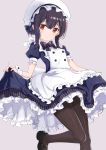  eluthel maid morino_rinze pantyhose skirt_lift the_idolm@ster the_idolm@ster_shiny_colors 