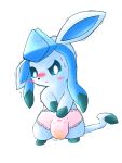  blush diaper eeveelution glaceon hi_res nintendo peeing pok&eacute;mon pok&eacute;mon_(species) rokesys simple_background standing urine video_games wet_diaper wetting 