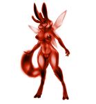  2017 anthro antlers big_breasts breasts female hooves horn hybrid looking_at_viewer mits_(character) navel nipples nude pussy simple_background smile solo species_request watsup white_background wings 