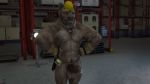  16:9 3d_(artwork) armor balls digital_media_(artwork) headgear helmet male muscular muscular_male nude penis smile warehouse 