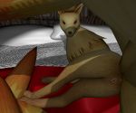  3d_(artwork) animal_genitalia animal_pussy black_nose canid canine canine_pussy digital_media_(artwork) female feral fur intesshift mammal ninetales nintendo pok&eacute;mon pok&eacute;mon_(species) pussy red_eyes solo video_games 