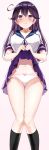  breast_hold cleavage hamaken kantai_collection pantsu seifuku skirt_lift ushio_(kancolle) 