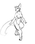  2016 anthro breasts canid canine female fox mammal monochrome nipples nude pussy simple_background sketch solo watsup white_background wide_hips 