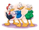  2019 anatid anseriform anthro avian beak bird by-nc-nd clothed clothing creative_commons dewey_duck digital_media_(artwork) disney duck ducktales ducktales_(2017) feathers group hat headgear headwear hi_res hoodie huey_duck louie_duck male mammal orlandofox white_feathers 