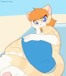  2019 2d_animation :3 animated anthro bedroom_eyes blue_eyes bottomwear breasts clothed clothing clothing_lift domestic_cat eyes_closed felid feline felis female flashing hair half-closed_eyes hand_on_face looking_at_viewer lying mammal nipples on_side orange_hair pink_nose presenting pussy queen_(alfa995) seductive short_hair skirt skirt_lift smile solo tongue tongue_out topless whygena 