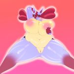  1:1 2018 anthro belly big_belly big_breasts biped blue_fur breasts canid canine deep_navel digital_media_(artwork) female front_view fur hi_res huge_breasts lucario mammal navel nintendo nipples nude overweight overweight_female pok&eacute;mon pok&eacute;mon_(species) pokebii pussy red_eyes simple_background solo thick_thighs video_games voluptuous wide_hips 