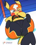  2019 big_butt bodysuit bovid breasts bulge butt caprine cleft_tail clothing conditional_dnp cosplay_pikachu crybleat digital_media_(artwork) dipstick_ears female fur mammal mask multicolored_ears nintendo open_mouth pikachu pikachu_libre pok&eacute;mon pok&eacute;mon_(species) pussy simple_background skinsuit solo thick_thighs tight_clothing video_games yellow_fur 