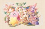  blue_eyes blue_sky dark_meta_knight flower king_dedede kirby kirby&#039;s_dream_land kirby_(series) lace leaf looking_at_viewer looking_away one_eye_closed petals plant queen_sectonia red_eyes satou_kairi_(u-garden) shadow_kirby sky smile star star_(sky) starry_sky taranza vines waddle_dee warp_star yellow_eyes 