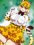  :d animal_humanoid armwear big_breasts blonde_hair blush bottomwear bow_tie breasts clothing elbow_gloves felid felid_humanoid female gloves hair hi_res humanoid isna jaguar_(kemono_friends) jaguar_humanoid kemono_friends legwear mammal open_mouth pantherine pantherine_humanoid shirt short_hair skirt smile solo spotted_tail thigh_highs topwear yellow_eyes 