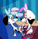  101_dalmatian_street 101_dalmatians 2019 animal_genitalia animal_penis animal_pussy balls bandanna bedroom_eyes bite biting_lip blush bodypaint brother brother_and_sister canid canine canine_penis canine_pussy canis collar da_vinci_(101_dalmatians) dalmatian dawkins_(101_dalmatians) disney domestic_dog duo easter easter_balls fake_ears fake_rabbit_ears female feral half-closed_eyes holidays incest knot lips looking_pleasured male mammal open_mouth paint painted_balls penis pillow precum pussy seductive self_bite sibling sister smile spots text whitewolf20xx 