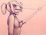  anthro bdsm bondage bound breasts clamp didelphid drooling eyewear facial_piercing female glasses glopossum mammal marsupial nipple_piercing nipples nose_piercing piercing saliva septum_piercing smile solo tongue tongue_out willow_(glopossum) 