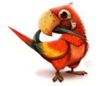  avian bird cryptid-creations macaw neotropical_parrot parrot simple_background solo true_parrot 