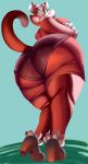  anthro big_butt butt clothed clothing domestic_cat eyelashes felid feline felis female footwear fur green_eyes high_heels huge_butt isolatedartest_(artist) looking_at_viewer mammal pink_fur shima_luan shoes simple_background slit_pupils solo super_planet_dolan thick_thighs vimhomeless wide_hips 