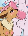  anthro balls big_penis blush breasts duo eevee eeveelution erection evilymasterful faceless_male female knot lactating licking male male/female nintendo nipples nude open_mouth oral penile penis penis_lick pok&eacute;mon pok&eacute;mon_(species) precum sex sylveon tongue tongue_out video_games 