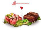  &lt;3 cryptid-creations duo food food_creature reptile scalie smile turtle 