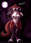  ! 2014 anthro big_breasts breasts canid canine claws digitigrade female implied_transformation mammal maned_wolf moon navel nipples nude pussy solo standing surprise watsup were werecanid werecanine werewolf 