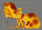  2019 4_toes anthro deviant-soulmates digital_media_(artwork) dragon hi_res horn male membranous_wings orange_eyes scalie simple_background solo standing toes western_dragon wings 