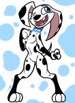  101_dalmatian_street 101_dalmatians 3_toes anthro bassybird blue_eyes breasts canid canine canis collar dalmatian disney dolly_(101_dalmatians) domestic_dog female hi_res mammal toes 