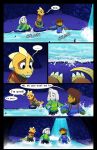  absolutedream asriel_dreemurr boss_monster bovid caprine child comic dialogue english_text hi_res human lizard mammal monster_kid protagonist_(undertale) reptile river scalie soaked stripes text undertale video_games water young 