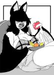  animal_humanoid apple banana bat_wings big_breasts booty_shorts bowl breasts butt chiropteran digital_drawing_(artwork) digital_media_(artwork) food fruit hair_over_eyes holding_food holding_object humanoid lemon lylei mammal membranous_wings open_mouth plant reclining sharp_teeth simple_background teeth thick_thighs white_background william_windham wings 