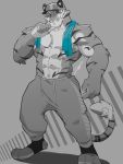  2019 abs anthro biceps clothing felid fur hi_res kemono male mammal muscular muscular_male oleola123 pantherine pecs tiggon_the_great whiskers 