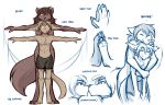  2019 anthro barefoot basitin breasts brown_eyes brown_fur brown_hair canid canine canis casual_nudity chest_tuft clothed clothing comparing comparison digitigrade duo eyes_closed face_to_face featureless_breasts female fluffy fluffy_tail fur hair heterochromia hi_res hug keidran keith_keiser larger_female male mammal model_sheet monochrome natani nude pawpads simple_background size_difference sketch smaller_male smile spread_arms tom_fischbach tongue tongue_out topless tuft twokinds webcomic white_background wolf yellow_eyes 