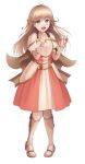  1girl alternate_costume awan97 blonde_hair breastplate brown_eyes commission dress effie_(fire_emblem) fire_emblem fire_emblem_echoes:_mou_hitori_no_eiyuuou full_body highres long_hair open_mouth simple_background solo white_background 