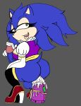  absurd absurd_res anal anthro breasts butt clothing crossgender dickgirl dildo footwear hi_res high_heels intersex masturbation penis self sex sex_toy shoes sonic_(series) sonic_the_hedgehog thetyrant toy toying 