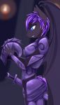  2019 absurd_res anthro armor bat_pony breasts butt chapaevv clothing digital_media_(artwork) equid equine fan_character female friendship_is_magic fur hair headgear helmet hi_res horse mammal melee_weapon membranous_wings my_little_pony open_mouth pony simple_background smile solo standing weapon wings 