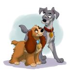 2019 anthro by-nc-nd canid canine canis creative_commons digital_media_(artwork) disney domestic_dog female hi_res lady_(latt) lady_and_the_tramp mammal orlandofox tramp 
