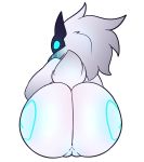 big_butt bovid breasts butt caprine female fur hi_res huge_butt kindred_(lol) league_of_legends lightningfire12 mammal mask pussy riot_games sheep solo video_games white_fur 