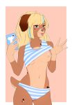  absurd_res begonia-z breasts canid canine canis catie_wuffle clothing domestic_dog female flashing hi_res mammal nipples solo underwear 