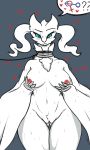  &lt;3 blue_eyes blush breasts butt_from_the_front collar digital_media_(artwork) female grey_background hi_res josun legendary_pok&eacute;mon nintendo nipples pok&eacute;mon pok&eacute;mon_(species) pussy reshiram simple_background solo sweat video_games 