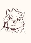  anthro canid canine canis clothed clothing domestic_dog headshot_portrait heylaw21 line_art male mammal moritaka portrait scar simple_background solo tokyo_afterschool_summoners topwear video_games white_background 