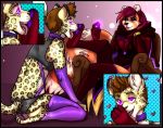  ailurid anthro ash_(ashkelling) body_worship brown_fur digital_media_(artwork) domination felid feline female foot_worship fur leopard male mammal mind_control pantherine paws red_panda scarlet-frost smile spots submissive_male 