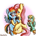  1:1 2019 anibaruthecat blush brother brother_and_sister butt cutie_mark drooling equid equine female feral fluttershy_(mlp) friendship_is_magic group looking_at_viewer mammal my_little_pony open_mouth pterippus rainbow_dash_(mlp) saliva sibling sister tongue zephyr_breeze_(mlp) 