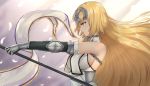 1girl armor armored_dress bao_(s_888) blonde_hair blue_eyes breasts chain eyebrows_visible_through_hair fate/grand_order fate_(series) flag fur_trim gauntlets hair_between_eyes headpiece highres holding holding_flag jeanne_d&#039;arc_(fate) jeanne_d&#039;arc_(fate)_(all) large_breasts long_hair solo very_long_hair 