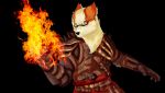  anthro arcanine armor clothed clothing emarcanine eyewear fire for_honor gauntlets glasses gloves knight male nintendo pok&eacute;mon pok&eacute;mon_(species) psycoticsnake shoulder_pads simple_background video_games 